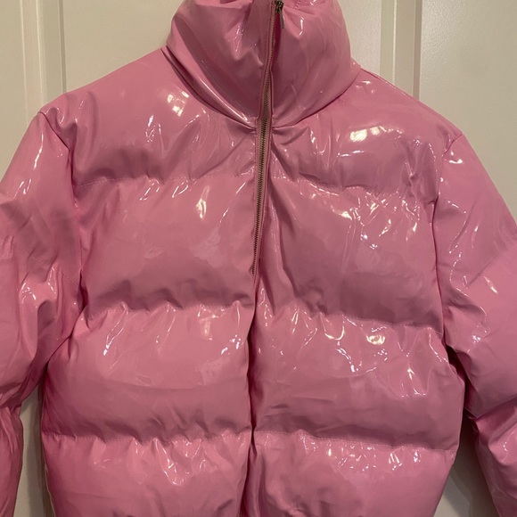 Coats | Barbie Pink Puffer Shiny Jacket 